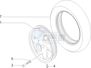 LX 50 2T E2 Touring (30Kmh) drawing Front wheel