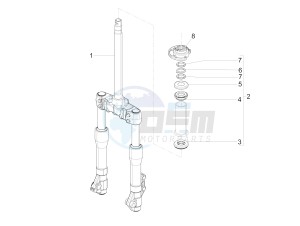 BEVERLY 350 ST 4T 4V ie E4 ABS (NAFTA) drawing Fork/steering tube - Steering bearing unit