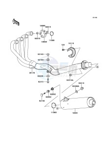 ZRX1200R ZR1200A6F FR GB XX (EU ME A(FRICA) drawing Muffler(s)