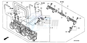 CB600FB drawing THROTTLE BODY