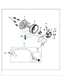 TWEET 125 C PRO drawing FLYWHEEL MAGNETO