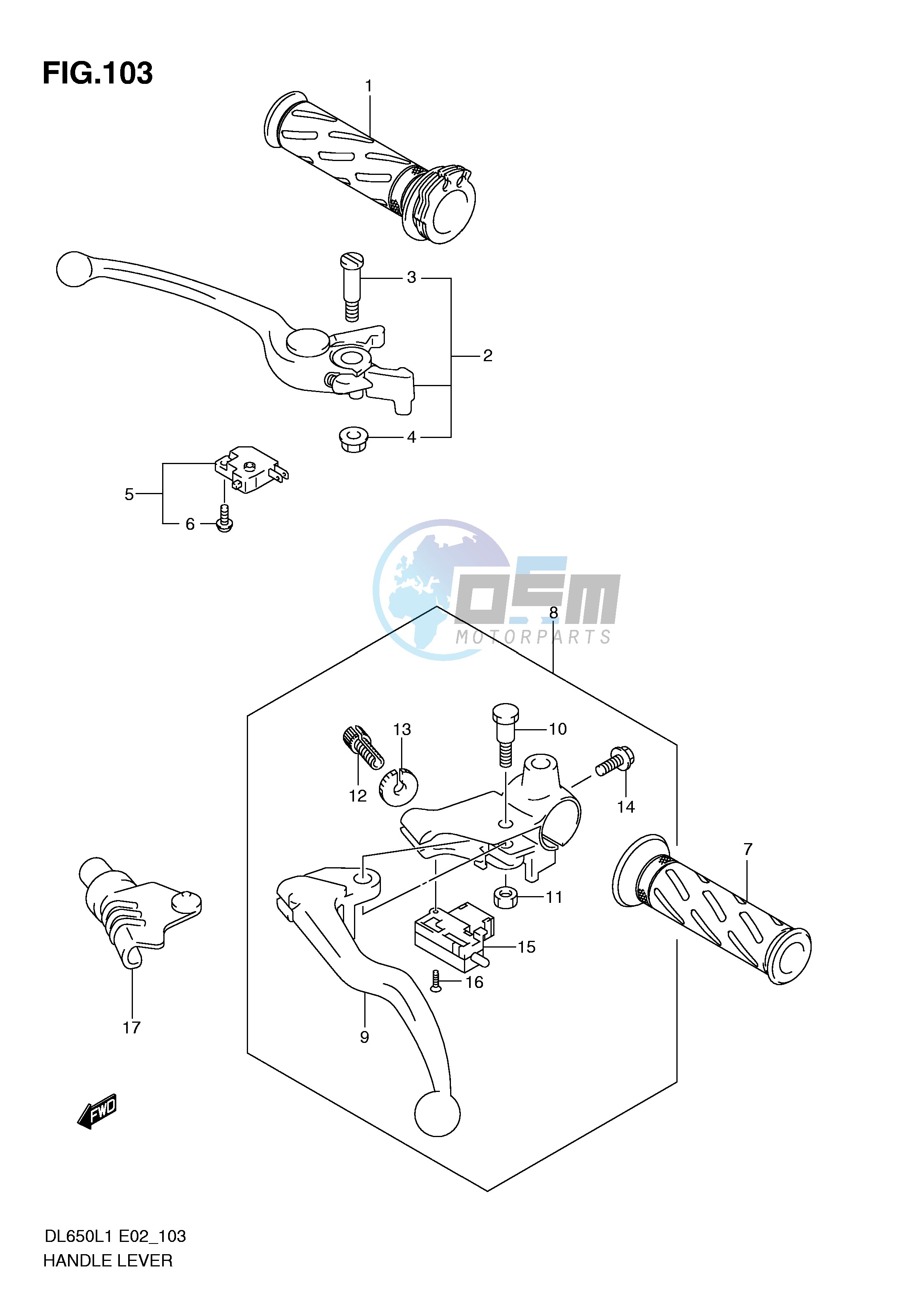 HANDLE LEVER (DL650L1 E24)