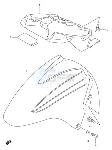 AN250 (E2) Burgman drawing FRONT FENDER (MODEL K1 K2)