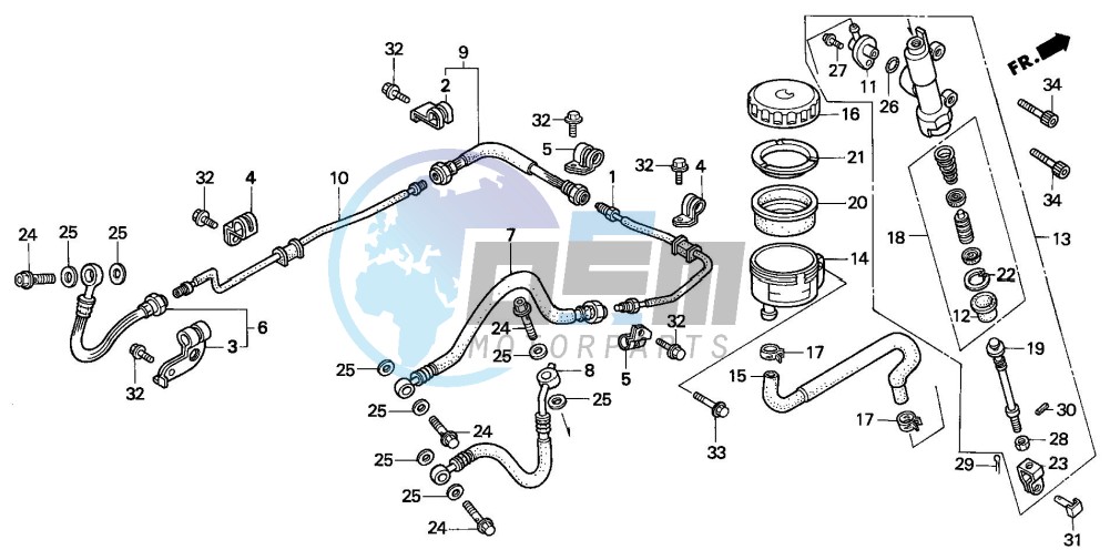 RR. BRAKE MASTER CYLINDER (ST1100AS)