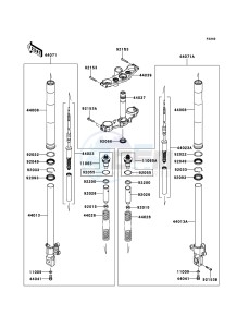 Z750 ZR750LBF FR GB XX (EU ME A(FRICA) drawing Front Fork