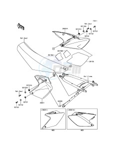 KLX450R KLX450AEF EU drawing Side Covers