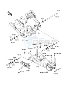 KFX450R KSF450BBF EU drawing Swingarm