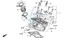 VTR1000F FIRE STORM drawing CYLINDER HEAD (REAR)