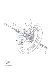 YZ125 (1SRM 1SRN 1SRP 1SRR 1SRR) drawing FRONT WHEEL