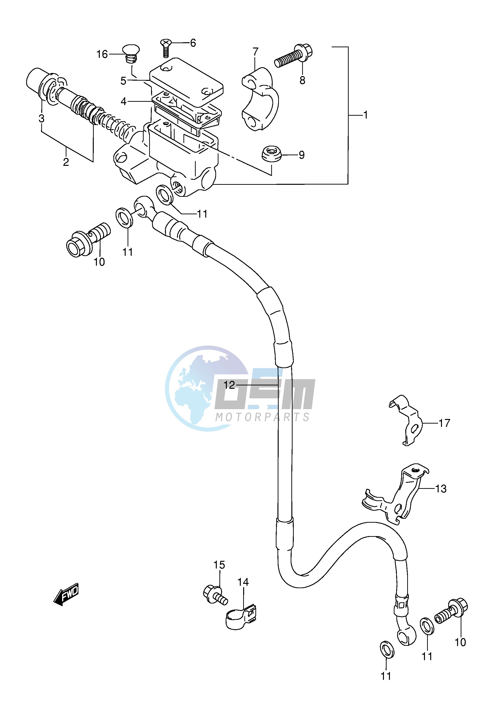 FRONT MASTER CYLINDER (MODEL K L M N S)