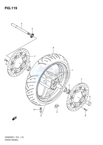 GSX650F (E21) Katana drawing FRONT WHEEL (GSX650FUL1 E21)