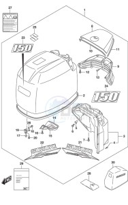 DF 150 drawing Engine Cover (Black)