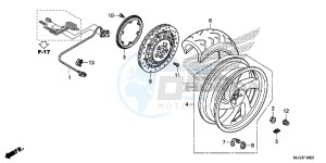 GL1800BE F6B Bagger - GL1800BE UK - (E) drawing REAR WHEEL