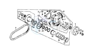 FIDDLE II 125 drawing CLUTCH / V-SNAAR