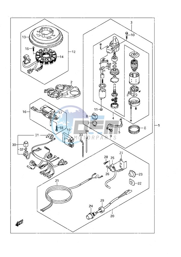 Starting Motor w/Manual Starter