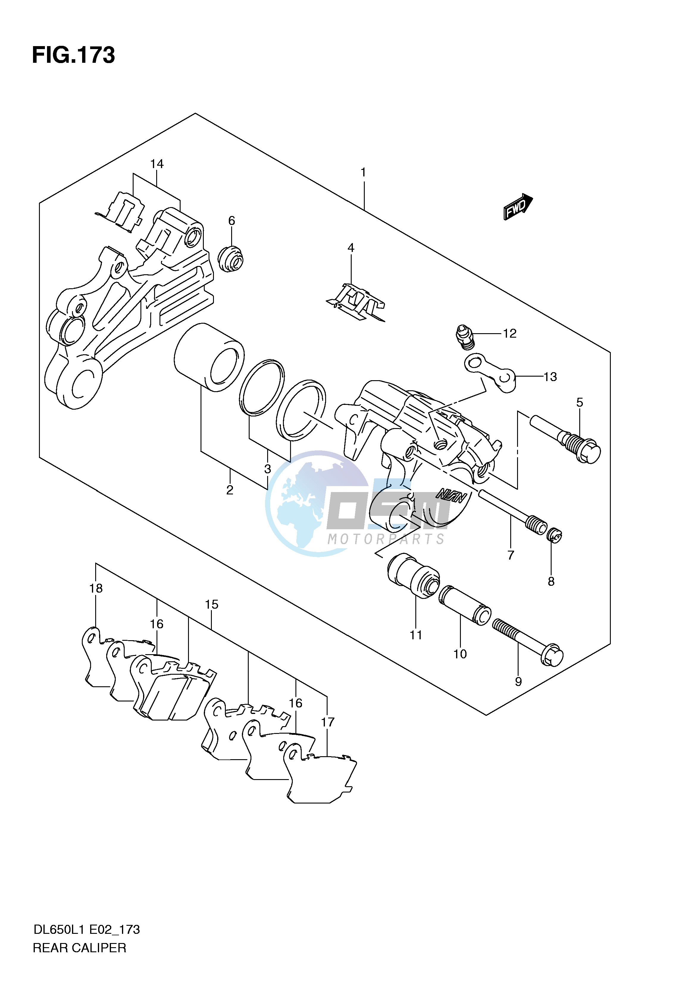 REAR CALIPER (DL650AL1 E19)