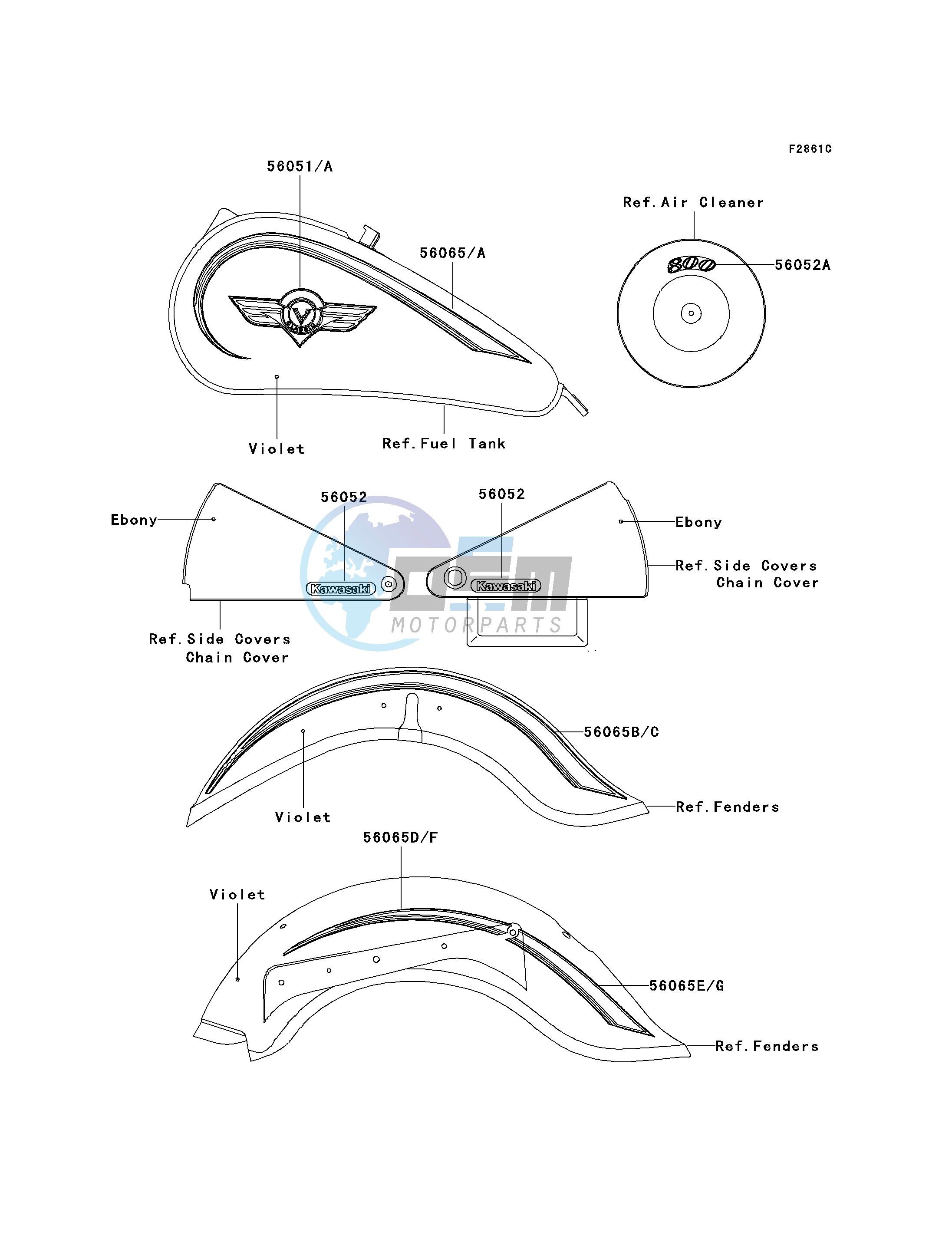 DECALS-- VIOLET- --- VN800-B7- -