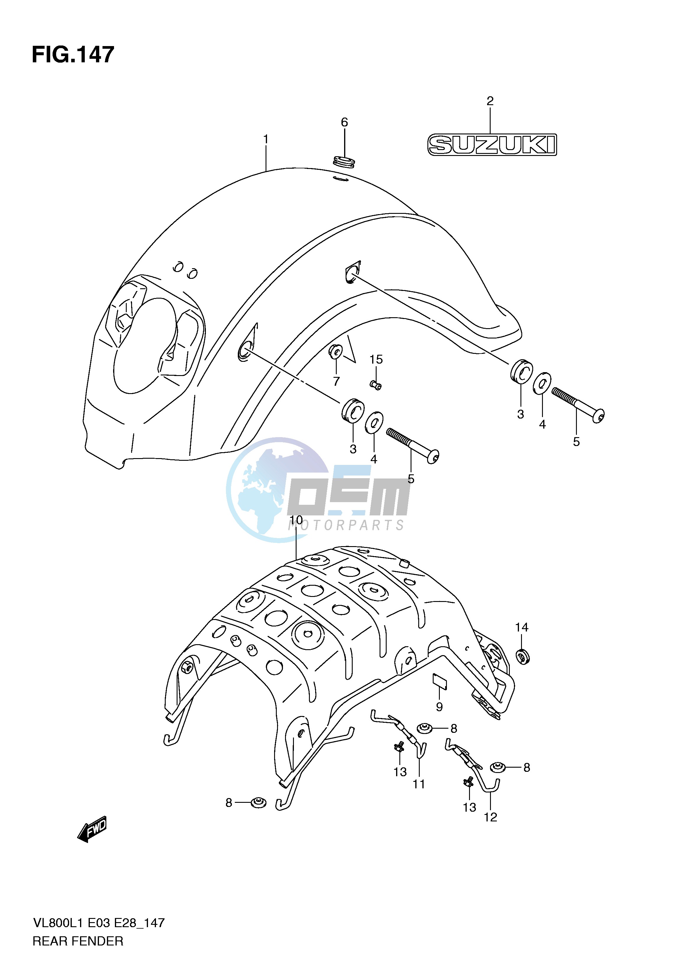 REAR FENDER (VL800L1 E33)