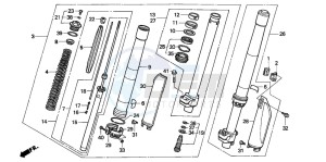 CR250R drawing FRONT FORK