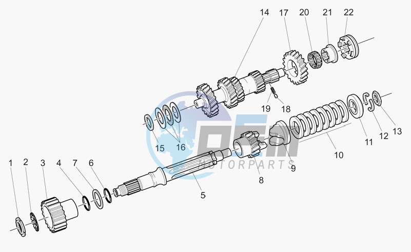 Primary gear shaft