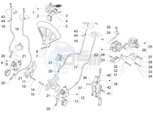 MP3 500 MAXI SPORT BUSINESS ADVANCED E4 ABS (EMEA) drawing Brakes pipes - Calipers (ABS)