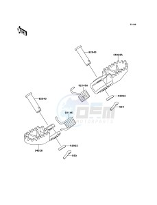 KX65 KX65ABF EU drawing Footrests