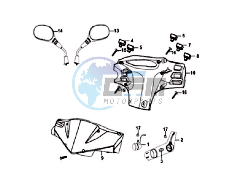 HEAD LIGHT COVER / MIRRORS / CONTROLS