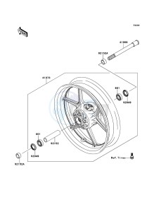 Z1000SX ABS ZX1000HCF FR GB XX (EU ME A(FRICA) drawing Front Hub