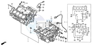 CB900F CB900 HORNET drawing CRANKCASE