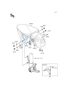 NINJA H2R ZX1000PFF EU drawing Front Fender(s)