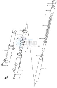 AN400 (E2) Burgman drawing FRONT FORK DAMPER (MODEL Y)