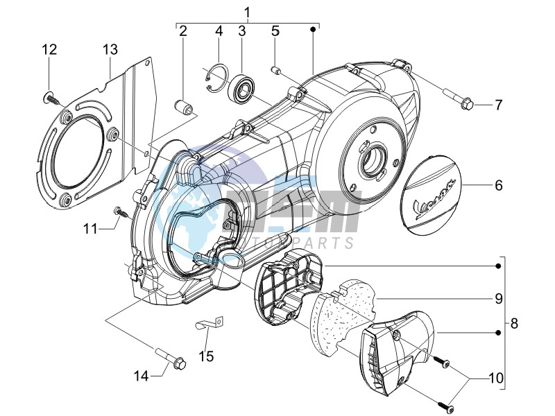 Crankcase cover and cooling