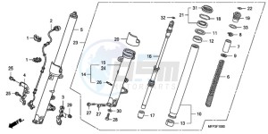 CB1300SA9 UK - (E / ABS BCT MKH MME TWO) drawing FRONT FORK