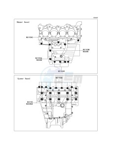 ZX 600 P [NINJA ZX-6R] (7F-8FA) P8F drawing CRANKCASE BOLT PATTERN