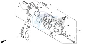 CRF250X drawing FRONT BRAKE CALIPER