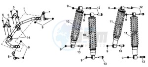 QUADRAIDER 600 drawing REAR SUSPENSION