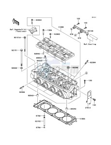 JET SKI STX-12F JT1200-D1 FR drawing Cylinder Head