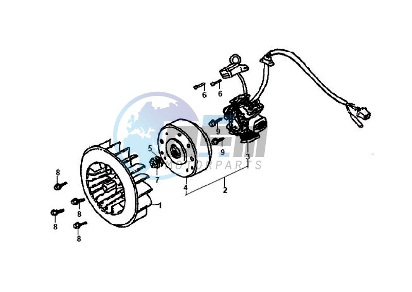 FLYWHEEL WITH MAGNETO / FAN