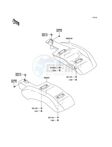 MULE_610_4X4 KAF400ADF EU drawing Rear Fender(s)