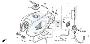 CB600F CB600S drawing FUEL TANK (CB600F2/F22)