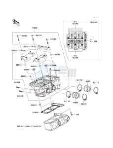 EX250 J [NINJA 250R] (J8F-J9FA) J9FA drawing CYLINDER HEAD