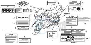 CBR600RR9 UK - (E / SPC) drawing CAUTION LABEL