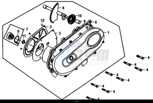 ORBIT III 50 (25 KM/H) (XE05W1-NL) (L8-M0) drawing L. CRANK CASE COVER