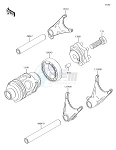 KX85 KX85CGF EU drawing Gear Change Drum/Shift Fork(s)