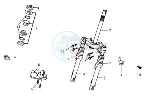 JET EURO X 50 25KMH drawing FRONT FORK/ STEERING HEAD BEARING