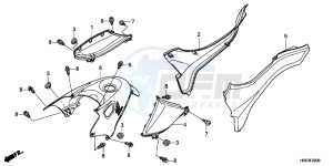 TRX500FPED TRX500FPE ED drawing SIDE COVER/ TANK COVER