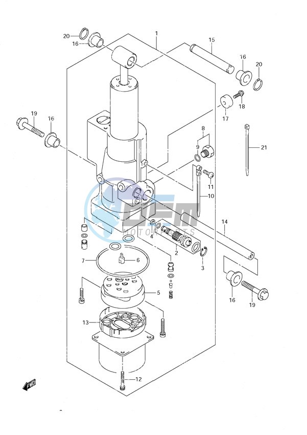 Trim Cylinder - Power Tilt/Tiller Handle