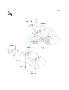 KAF 400 C [MULE 610 4X4 HARDWOODS GREEN HD] (C6F-C9F) C9F drawing REAR FENDER-- S- -