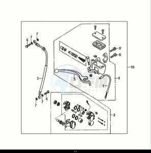 FIDDLE IV 50 (XG05W1-EU) (E5) (M1-M3) drawing CBS BRAKE SYSTEM ASSY