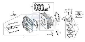 JET BASIX 50 drawing CYLINDER / CYLINDER HEAD